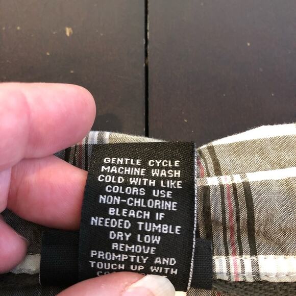 Torrid white army green plaid button down top size 0 or Large - Picture 9 of 14